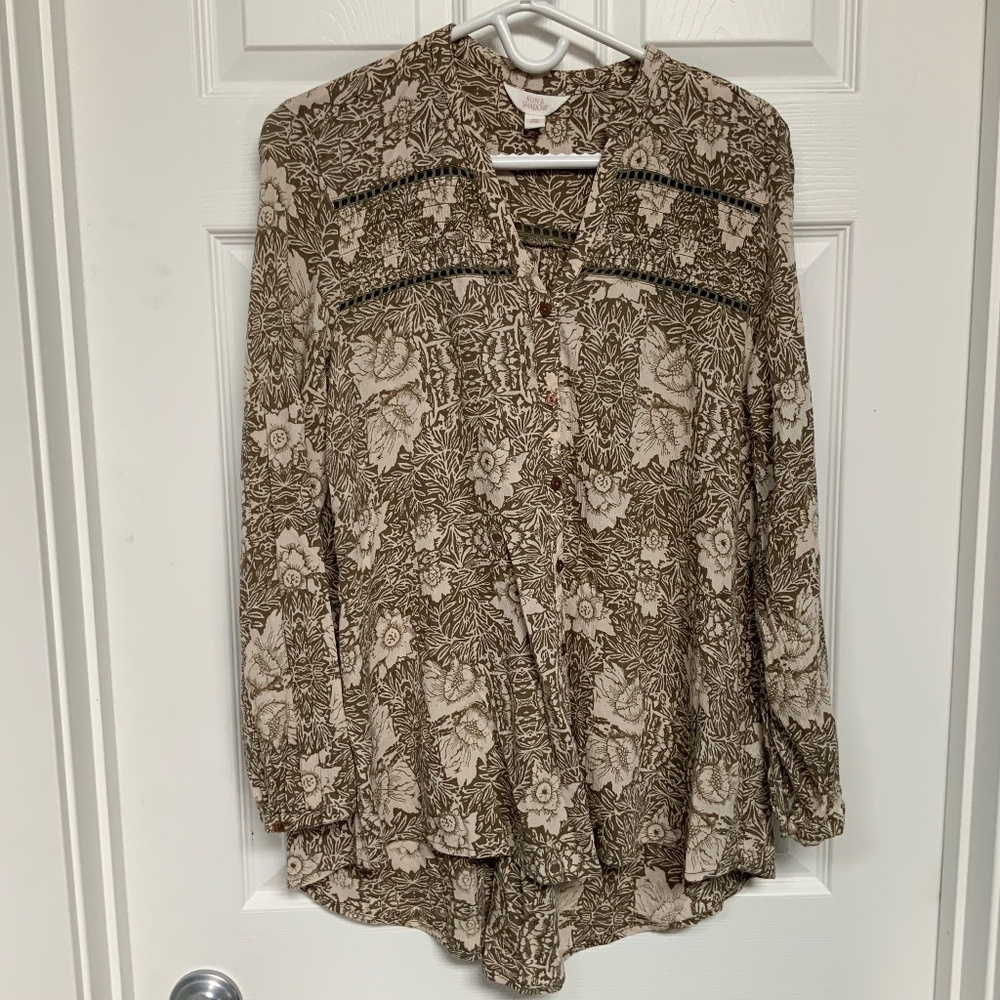 Sun & Shadow Anthropology Boho Tunic Top Women’s medium
